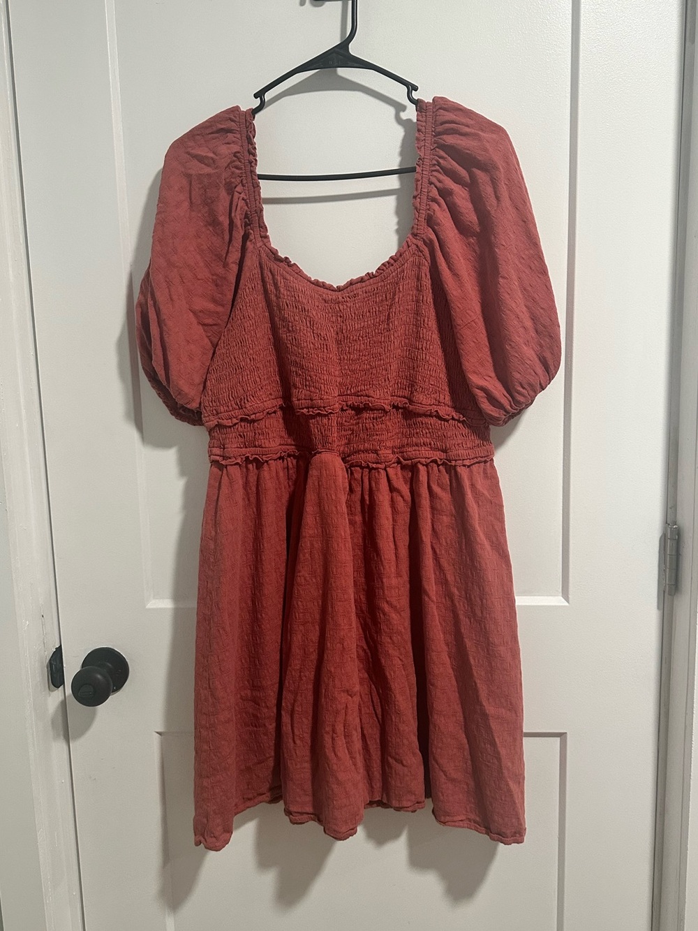 ARULA Pink Smocked Midi Dress